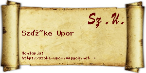 Szőke Upor névjegykártya